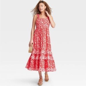 NWT Universal Thread boho print smocked tank top midi dress